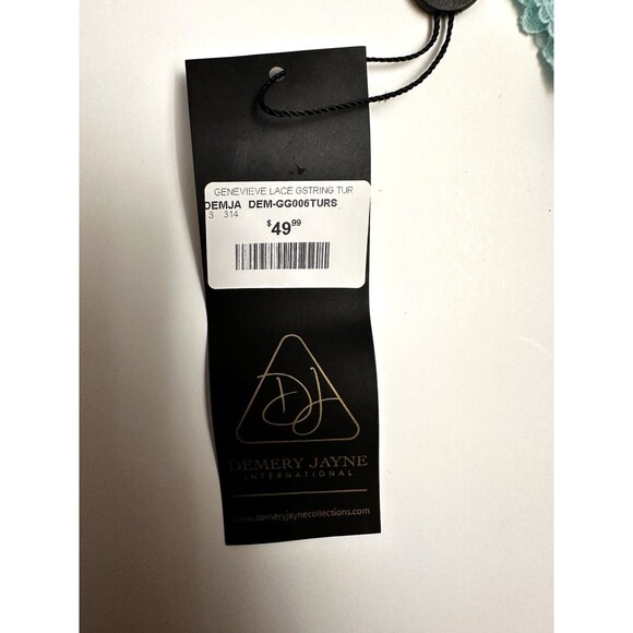 Women’s Small Thong Demery Jayne G-String Turquoise Lace New With Tags Lingerie - Picture 4 of 6